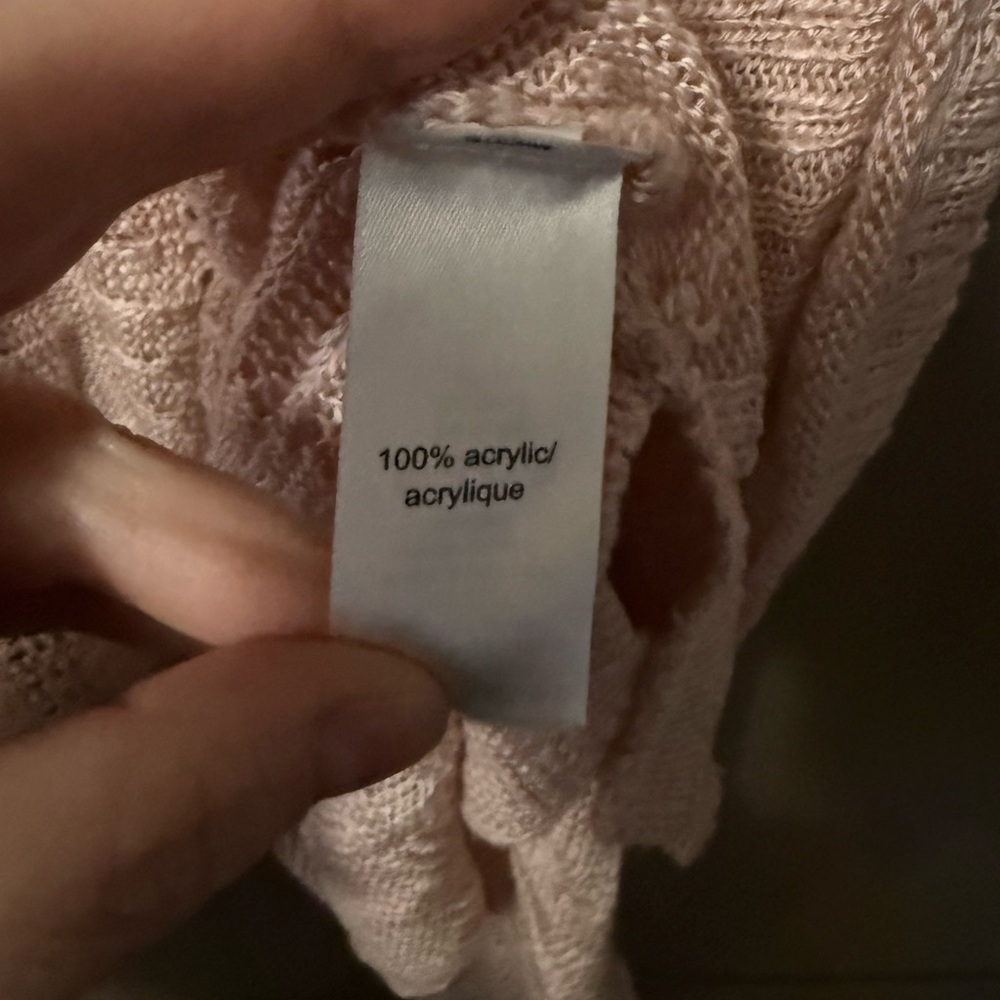 Maurices Dusty Pink Open Knit Short Sleeve Cardigan - Picture 5 of 7